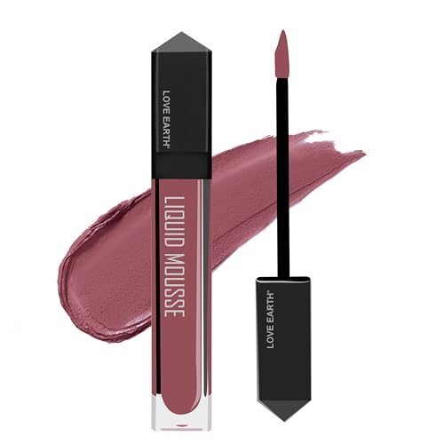 Image of Love Earth Liquid Mousse Lipstick - Dirty Martini Matte Finish | Lightweight, Non-Sticky, Non-Drying,Transferproof, Waterproof | Lasts Up to 12 hours with Vitamin E-6ml