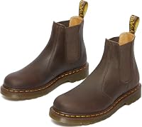 Dr. Martens Unisex 2976 Chelsea Boot, Yellow Stitch - Dark Brown Crazy Horse Leather, UK 9/US M10W11