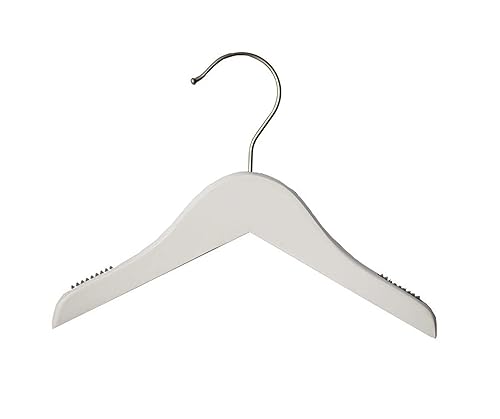 NAHANCO Perchas de madera para bebé/bebé, blanco de bajo brillo, 25/CTN.