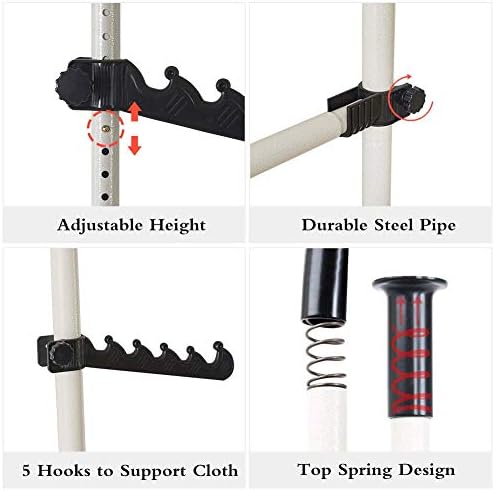 Greensen Wardrobe Rail Telescopic Clothes Rack Telescopic Wardrobe System Heavy Duty Hanging Rails For Clothes Rack Telescopic For Bedroom, Walk In Wardrobe Storage Systems Adjustable (2 crossbar)