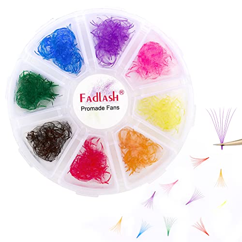 Colored Lash Extensions 1000 8D Premade Fans Eyelash Extensions D Curl Color Lashes Extension Premade Lash Fans Thin Pointed Base Promade Loose Fans Handmade (8D-0.07D, 15mm)