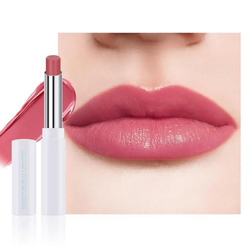 HHLTOH 1Pcs Tinted Lip Balm Moisturizing Lipstick – Waterproof Hydrating Matte Lip Balm for Women, Creamy Natural Color Stain for Dry Lips,Soft Matte Finish with Subtle Scent (#09 Peach Pink)