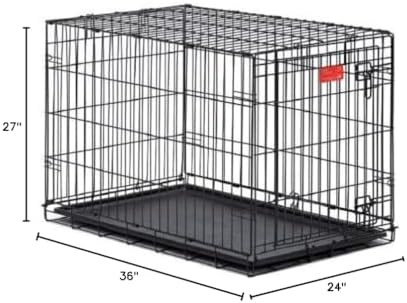 Pet Crate - Black Portable Kennel for Pets - 36"W X 27"L X 24"H - Great For Traveling With Dogs or Cats - Fits Anywhere - Lightweight and Easy Assemble