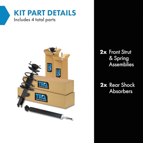 Image of TRQ Front and Rear Complete Strut Assembly & Shock Absorber Kit Complete Strut & Coil Spring Assembly Compatible with 2008-2015 Scion xB
