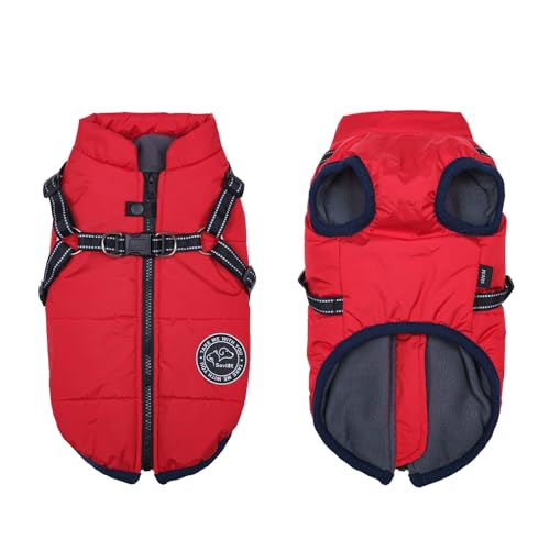 Hunde-Daunenjacke – Thermo-Winterjacke Für Hunde, Wasser- Und Winddicht, Mit Kapuze, Orange, Größen XS-XXL