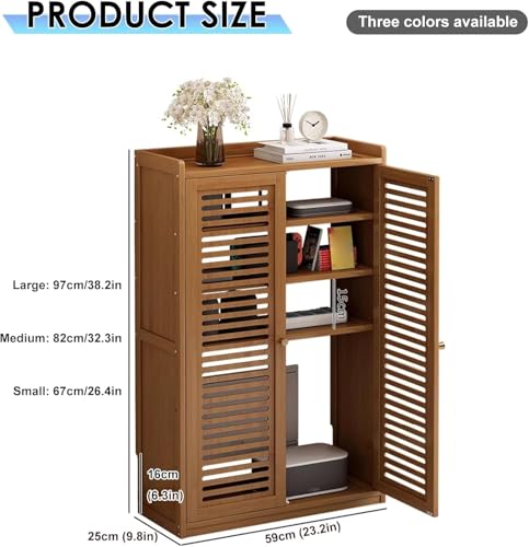 Gabinete para enrutador WiFi con gestión de cables y regleta organizadora de pie marrón 3