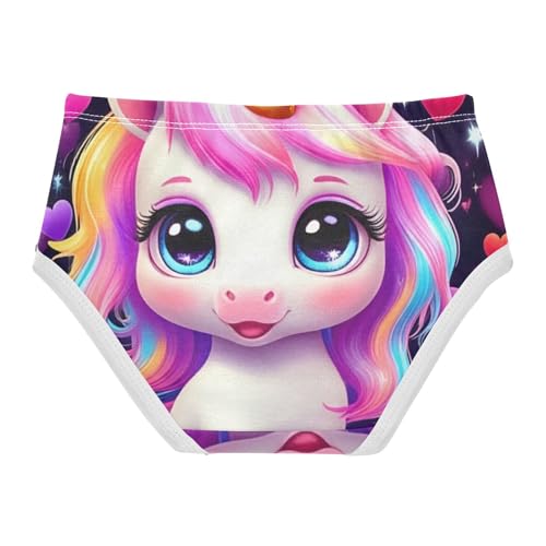 Toddler Girls Underwear 2t Cotton Cute Panties Girl Bright Briefs Underpants Cute Unicorn Horn Rainbow2