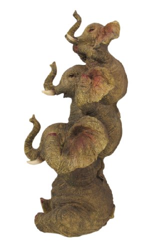 Estatua trío elefantes apilados 9.5 in miniatura 2