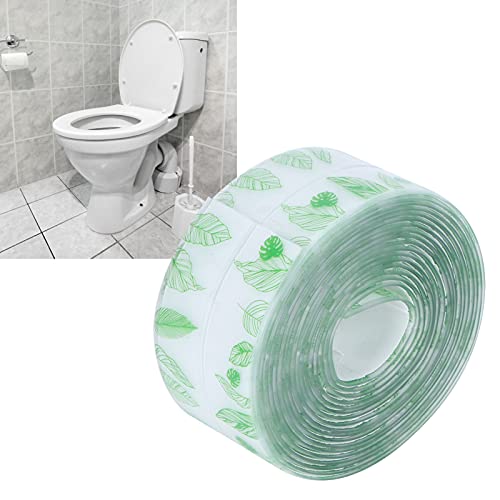 Image of Caulk Tape, Sealing Strip Eco-Friendly PVC for Toilet Walls for Kitchens for Shower Rooms for Bathtubs(Transparent Verdant Green Leaves, Polar Animals)