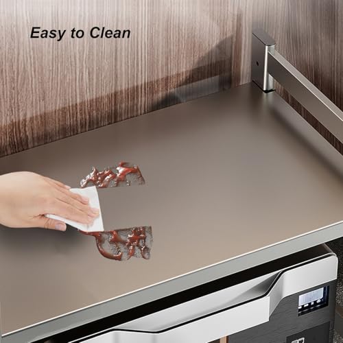 Support micro-ondes de comptoir 80 cm solution gain de place avec planche noire - 7