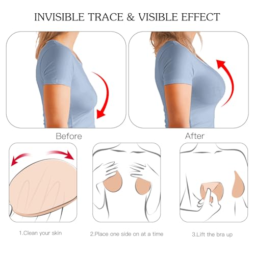 Adhesive Bras - Silicone Breast Lift Invisible Bra Reusable Nipple Covers Strapless Backless Push Up Sticky Bra for Women4