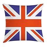 Ambesonne Union Jack Throw Pillow Cushion Cover, Classic Traditional Flag United Kingdom Modern...