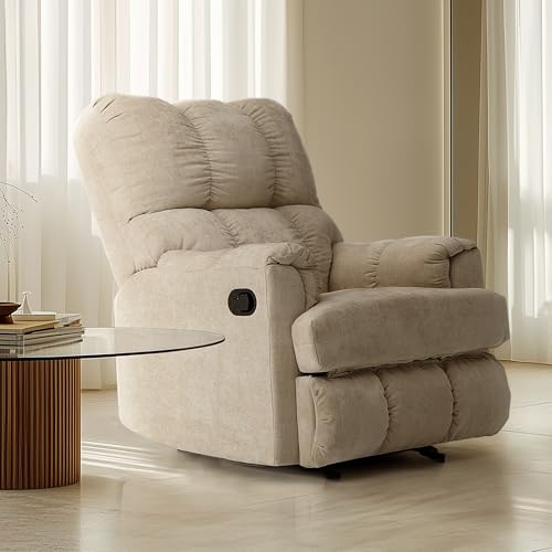Sillón reclinable chenille color beige