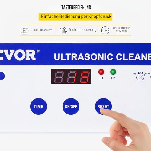 VEVOR Ultraschallreiniger 0,8 L, Ultraschall Reinigungsgerät 40 kHz, Schmuckreiniger Ultraschall...