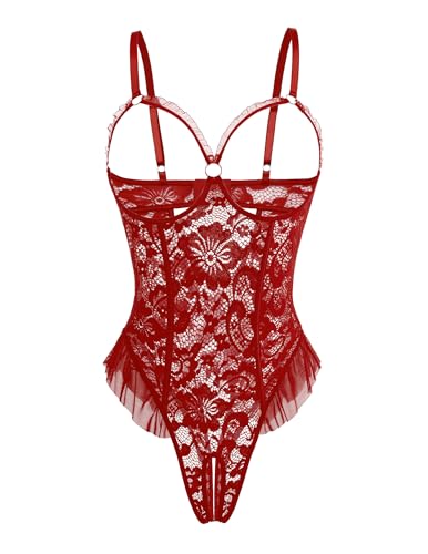Image of Avidlove Women One Piece Lingerie Sexy Lace Babydoll Mini Bodysuit