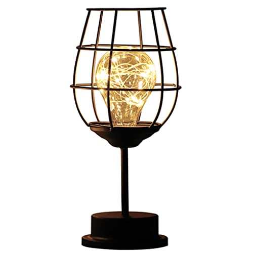 Snner 1Pc LED Bureaulamp Wijnfles Tafellamp Ijzer Wijn Flessen Decoratie Lamp Industriële Metalen Smeedijzeren Lamp… - Afbeelding 3