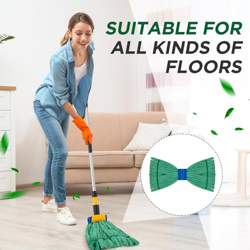 Image of Hushee 20 Pcs Large Microfiber Tube Mop Heads 18 Oz Looped End,Green