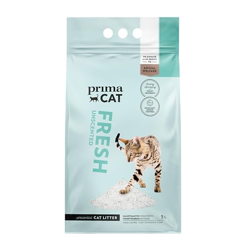 PrimaCat - Hygienischer geruchsneutraler Katzenstreu langanhaltender Ton 5 L (4 kg)