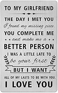 HYHYDHP To My Girlfriend Gifts Wallet Card, I Love My Girlfriend, Romantic Anniversary Cards for Girlfriend, Valentines Day, Birthday, Christmas