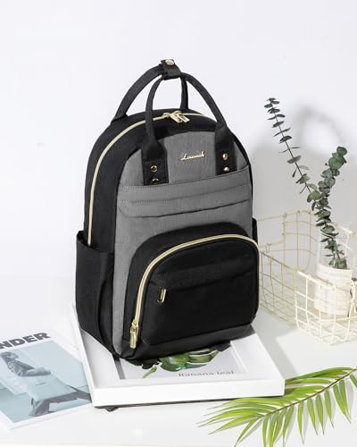 Image of LOVEVOOK Small Backpack Purse for Women, Mini Backpack, Light Weight Cute Fashion Backpack for Work Daily Travel, Black-Grey