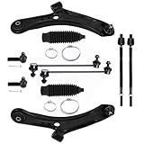 ASAPE 10 Pcs Suspension Kit - Fit for Suzuki SX4 2007 2008 2009 2010 2011 2012 2013, Include - Front Lower Control Arm and Ball Joint Inner Outer Tie Rod End w/Boot Sway Bar End Link