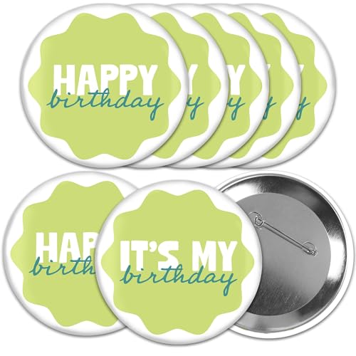 Badge Happy Birthday ondulé pour surprendre vos invités lors d'une fête d'anniversaire mémorable