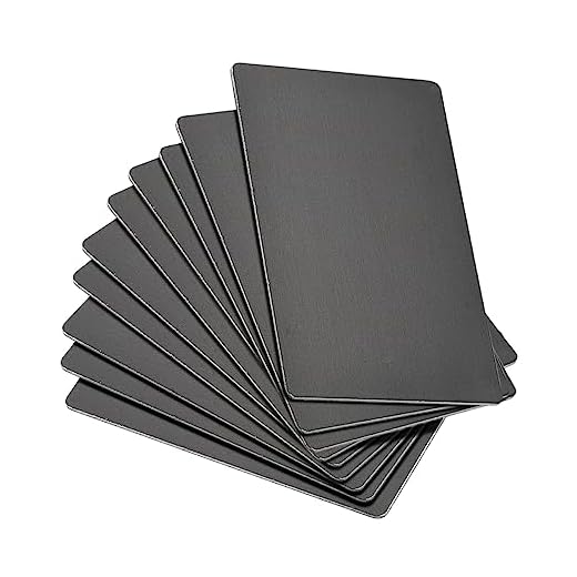 sourcing map Leere Metallkarte 100x60x1mm Eloxierte Aluminiumplatte für DIY Laserdruck Gravur Schwarz 10 Stück