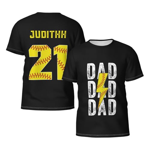 Personalized Softball Dad Shirt for Men, Baseball Tshirts for Daddy Papa, Farthers Day Tshirt, Dad Softball Baseball Gifts