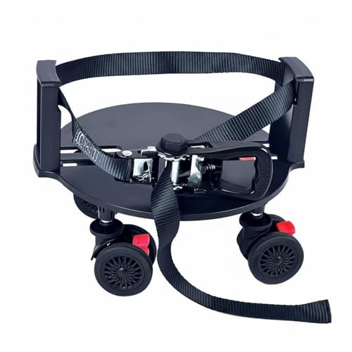Golf Bag Wheel Base with 360° Swivel Wheels & Brakes, Black
