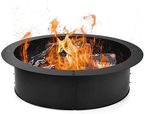 DORTALA 36 Inch Fire Pit Ring, Heavy Duty Thick Fire Pit Liner, 36 Inch  Outside u0026