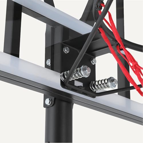 Image of Amazon Basics Portable Basketball Hoop Outdoor Goal System with Adjustable Height, 4.75-10ft, Shatterproof Backboard, Regulation Rim
