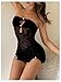 Milumia Women's Strapless Cut Out Mesh Sheer Tube Dress Sexy See Through Club Bodycon Mini Dresses Rave Concert Black