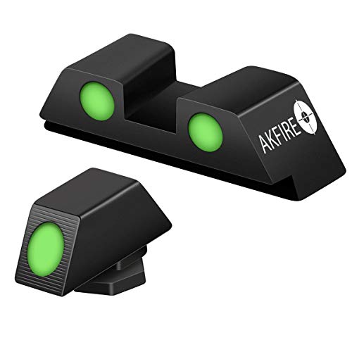 AKFIRE Glock Night Sight Set,Night Sights Glow in The Dark for Glock for G17,G19,G22,G23,G26,G27,G33,G34,G35,G37,G38,G39, (Including Gen4)
