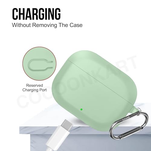 Image of Soft Silicone Case Cover Compatible for OnePlus Nord Buds 3r -Matcha Green