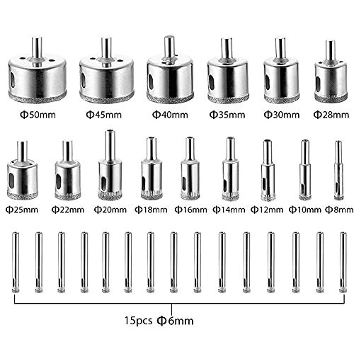 Juego de Brocas para Taladro Diamantadas 6-50 mm miniatura 2