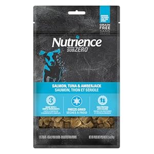 Nutrience All Life Stages Grain-Free Subzero Freeze-Dried Dog Treats,100% Pure Protein, Flavor: Salmon,Tuna & Amberjack, 70Gm Bag