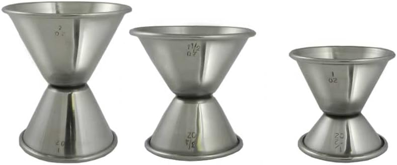 TrueCraftware- 6-Piece Stainless Steel Bar Accessory Set (3) Jigger (2) Bar Spoon and (1) Bar Strainer- Bartender Kit Bar Tools Accessories for Home Drink Mixing Mixology Kit Accessories