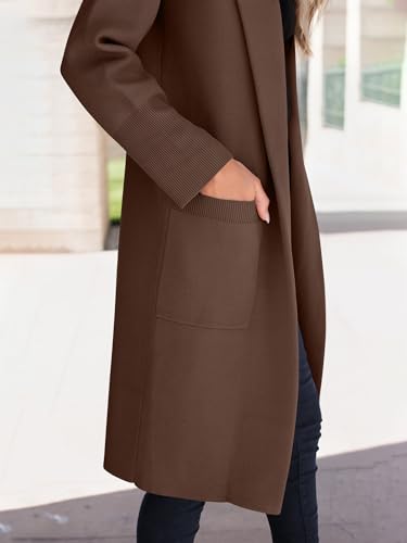 Image of ANRABESS Womens Cardigan Sweater 2026 Fall Outfits Knitted Lapel Long Coats Coatigans