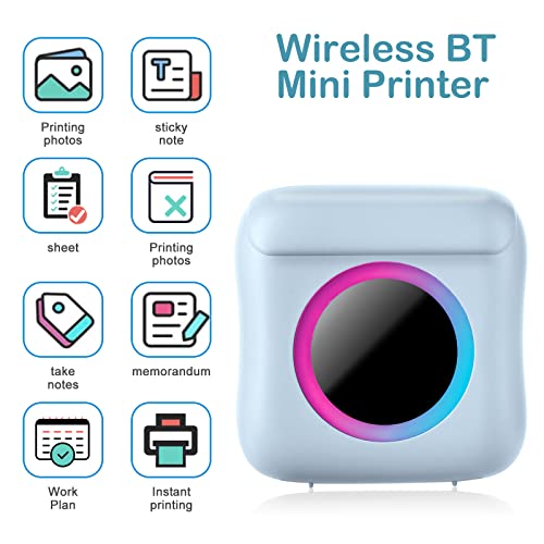 Mini-printer, draagbaar voor smartphone, draadloze thermische printer, fotoprinter met 7 rollen papier, inkt-loze… - Image 6
