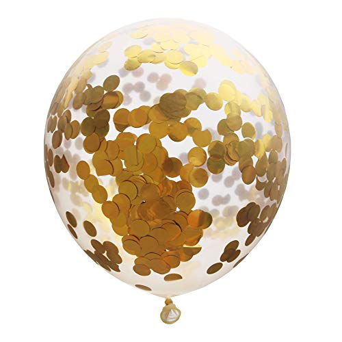 Image of Gold Confetti Balloons - 12inch, 50 Pcs Latex Balloons for Birthday, Wedding, Baby Shower & Christmas Parties