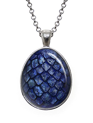 Wearable Treasures Blue Dragon Egg Pendant, Game of Thrones Necklace, Geek Jewelry, Girl Gift, Birthday Gifts, Khaleesi, Daenerys Targaryen