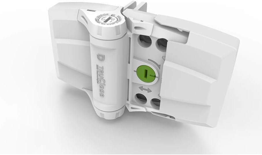D&D Technologies TCHDMA1S3WT TruClose Multi-Adjust Heavy Duty S3 Gate Hinge, Self-Closing for Square Post Vinyl/Composite Gates up to 154 lb, Max Gap: 1 11/16", Min Post Size: 3", White, 2 Count