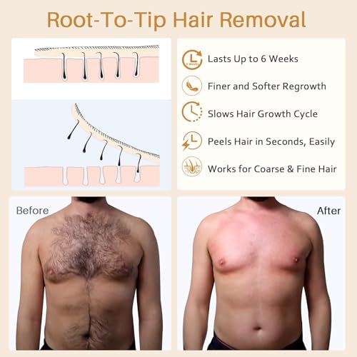 BLITZWAX 1.3lb Hard Wax Bead Kit for Men and Women Hair Removal, Cream Scent Wax Beans for Nose, Sensitive Skin, Brazilian, Body, Face, Waxing Pearls Bulk with 50pcs Sticks for Beginners and Home Use - Image 6