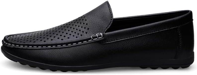Men's Penny Loafers Leather Breathable Slip-On Driving Boat Shoes - Image 3