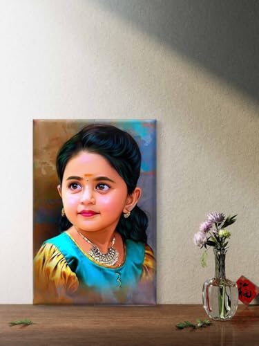 Image of Personalized Canvas Painting Photo Frame, Multicolor, Custom Artwork, Modern Home Decor, Gift for Family, Friends, Wedding & Anniversary - 18x24 Inches