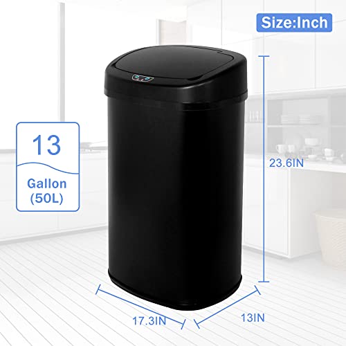 Caneca de basura automática sensor 13 galones acero miniatura 6