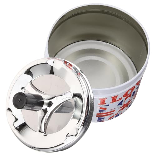 Tofficu Cenicero de Metal Compacto para Interior y Exterior con Tapa Antiolores y Filtro, Resistente al Viento, Diseño Automático para Oficina, Hogar y Bar, Recuerdo Decorativo Funcional