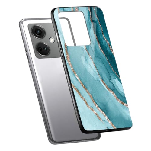 Image of COLORflow Back Cover Compatible with OnePlus Nord CE 3 5G | Blue Marble Golden Stripes | Shockproof TPU Bumper Cover with Camera Protection Back Cover Compatible with OnePlus Nord CE 3 5G