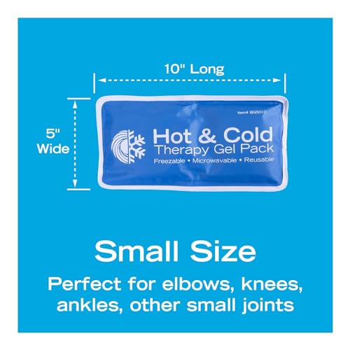 Roscoe Medical Gel Ice Packs Reusable and Cold Packs for Injuries Reusable, Shoulder Ice Pack, Knee Ice Pack, Hot and Cold Pack, Ice Pack for Back, 5 x 10 Inches, Small Ice Pack