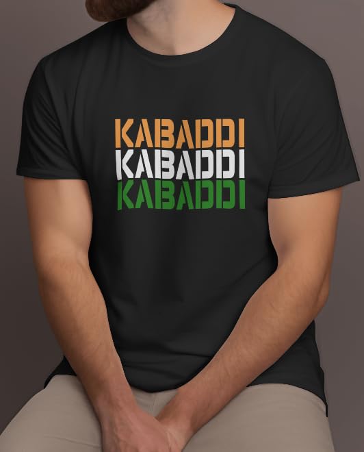 VASAL Kabaddi Dry Fit T-Shirt for Men & Women | Unisex Sports Tee | Dotted Fabric | Lightweight & Sweat-Wicking Activewear (in, Alpha, L, Regular) Black 4